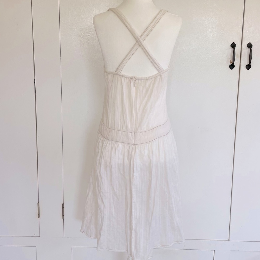 Vintage Off White Cotton with Appliqué Sundress, Size S - Picture 4 of 6